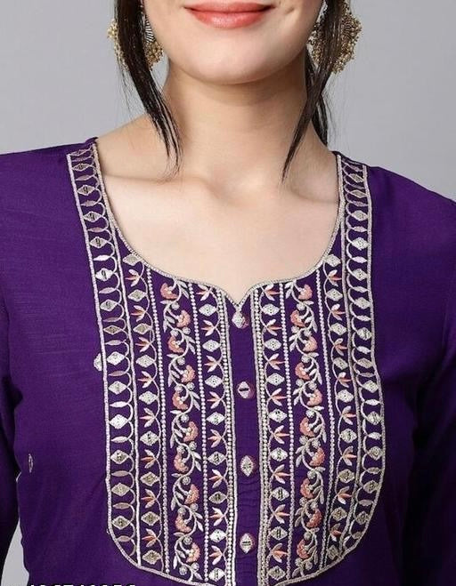 YAGNIK FASHION Women Ethnic Motifs Embroidered Regular Thread Work Kurta with Trousers & With Dupatta - Yagnik Fashion