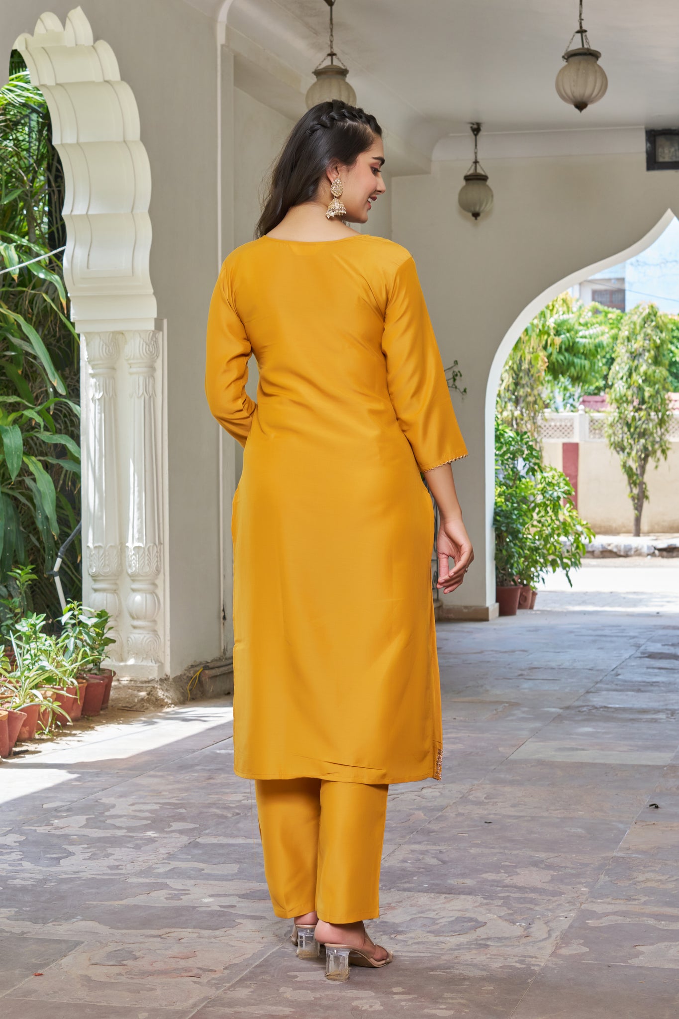 YAGNIK FASHION Sequinned Kurta with Trouser & Dupatta - Yagnik Fashion