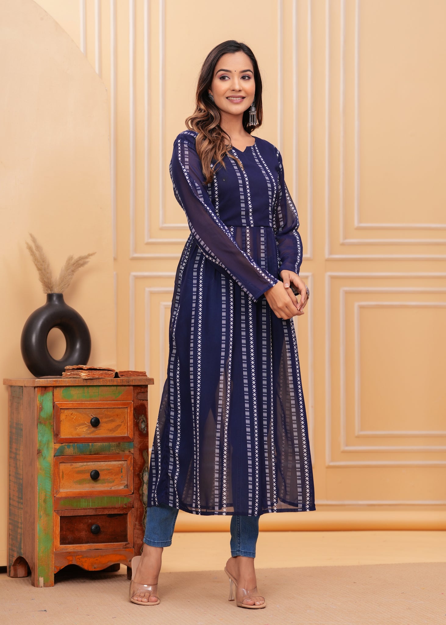 Yagnik Fashion Daily Wear Georgette Naira Cut Kurti