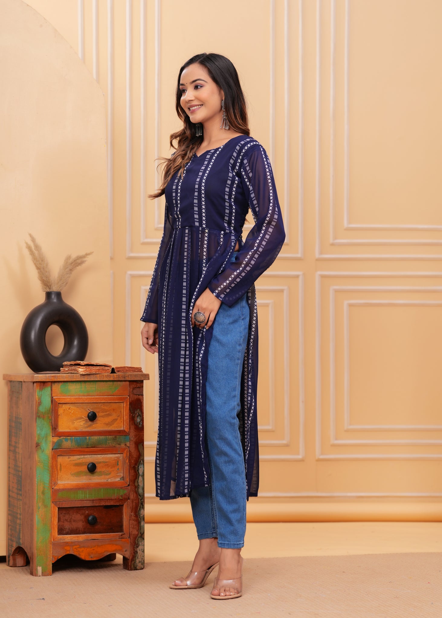 Yagnik Fashion Daily Wear Georgette Naira Cut Kurti