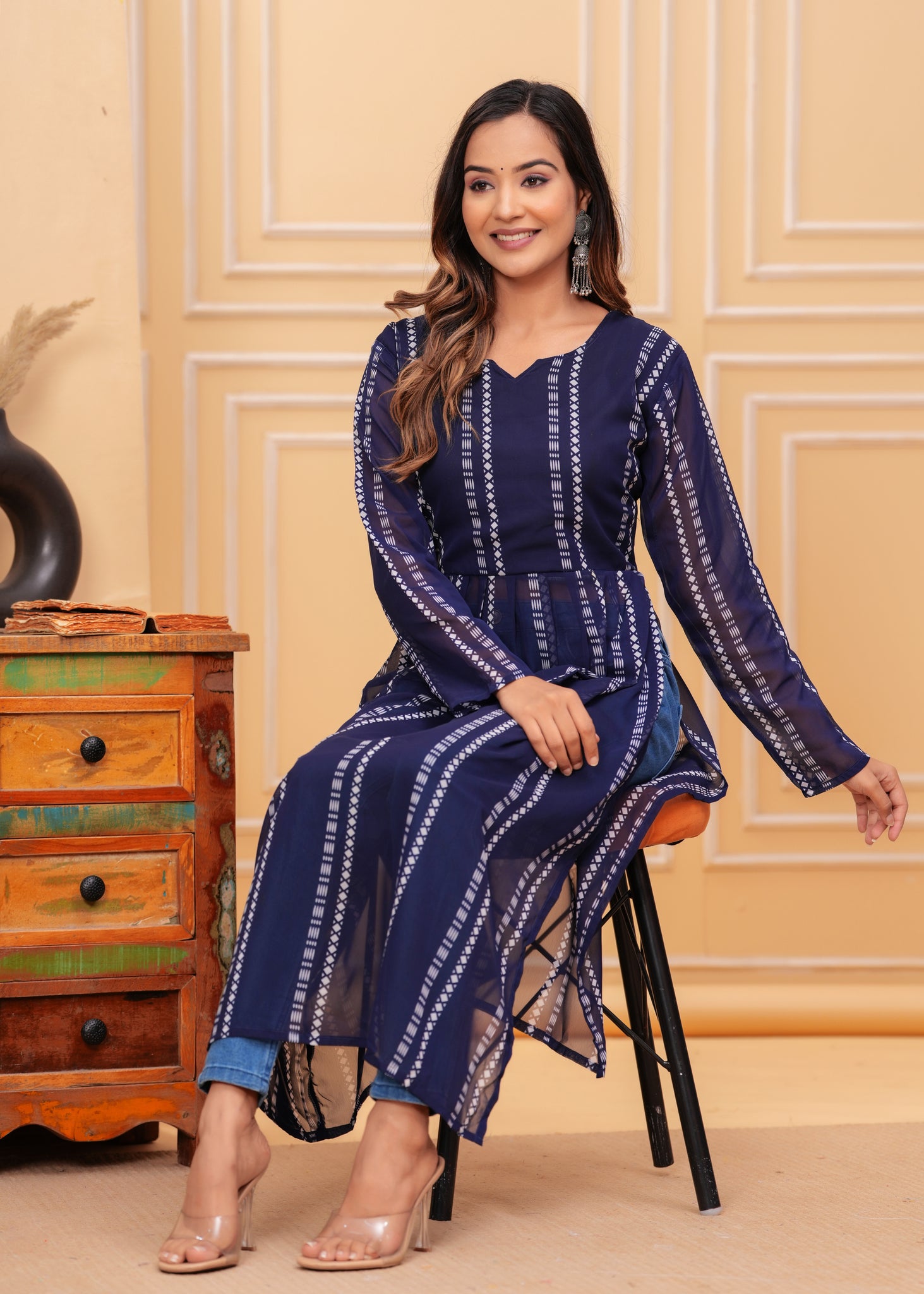 Yagnik Fashion Daily Wear Georgette Naira Cut Kurti